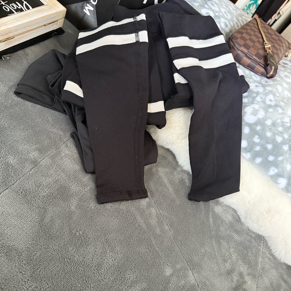 ALO Yoga  Black and White Joggers